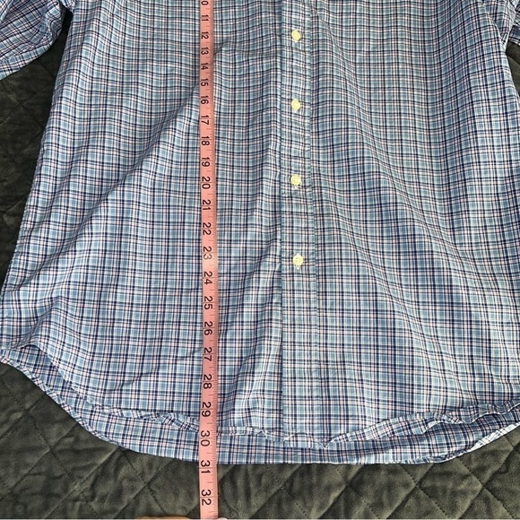 Polo Ralph Lauren Shirt Mens Large Plaid Blue Pink Button Up Long Sleeve G - Picture 6 of 7
